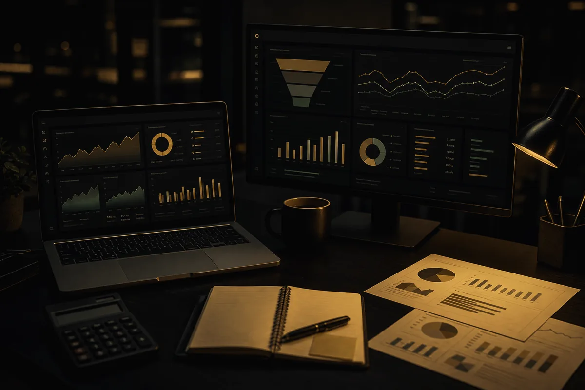 Painéis de métricas e relatórios de performance de campanhas